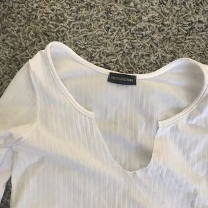 Long Sleeve White Crop Top